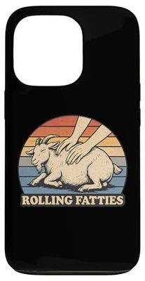 Goat Rolling Fatties Pun Joke Animal Lover Case for iPhone 13 Pro