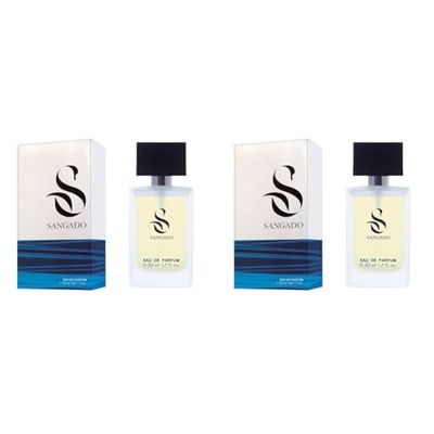 SANGADO Invincible Parfum pour Homme, 8-10 heures Longue durée, Senteur Luxe, Aquatique Boisé, Essences Françaises fines, Extra-Concentré (Eau de Parfum), 50 ml Spray (Lot de 2)