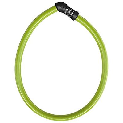 ABUS Câble-antivol 4408C - Cadenas à combinaison - Câble en acier de 65 cm avec gaine plastique - Niveau de sécurité 2 - Vert