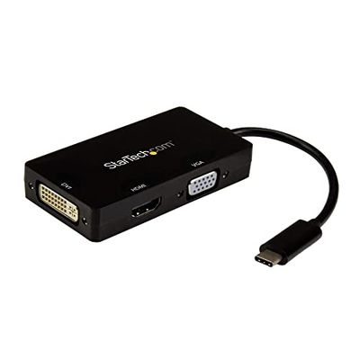StarTech.com Adaptador USB-C Multipuertos de Vídeo - 4K 30 Hz - USB Tipo C a HDMI/DVI / HDMI - Hub USBC