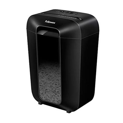 Fellowes Paper Shredder for Home Office Use - 11 Sheet Cross Cut Shredder for Home and Office Use - Deskside Shredder with 18 Litre Bin and Safety Lock - Powershred LX70 - High Security P4 - Black