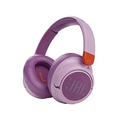 JBL JR460NC Auriculares inalámbricos Over Ear portátiles con Bluetooth y cancelación de ruido para niños, hasta 20 horas de duración y una carga rápida, rosa