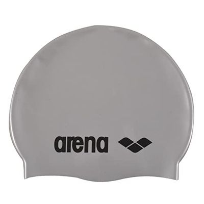 ARENA Unisex - Classic Silicone badmuts voor volwassenen, zilver-zwart (51), NS EU