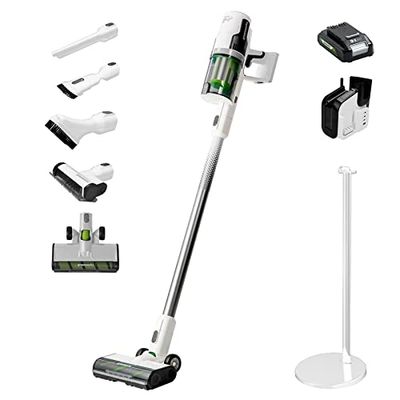 Greenworks GD24SVK4D Deluxe Draadloze Stofzuiger, Krachtige Zuigkracht, 45 Minuten Gebruikstijd, Hepa-Filter, Hulpmiddel voor Huisdierenhaar, 24V 4Ah-Batterij en Standaard-Superlader, 3 Jaar Garantie