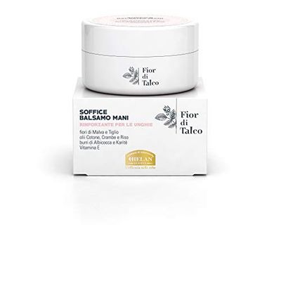 Helan, Fior di Talco - Creme Main et Ongles Sèches et Gercées, Émolliente contre Agents Atmosphériques, Baume Nourrissant et Parfumé, Crème Main Reparatrice avec Beurre de Karité, 50 ml, Made in Italy