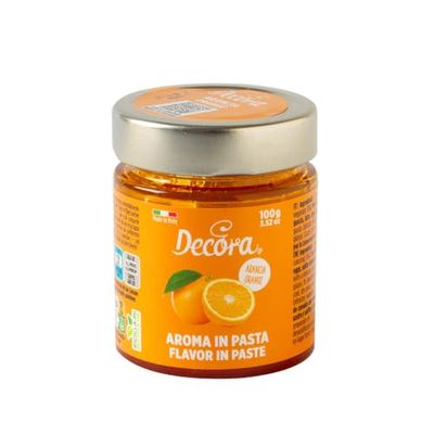 Decora, 2100054 Confezione da 100 g di Aroma Arancia In Pasta Prodotto versatile, Realizzato con ingredienti di alta qualità e materie prime pregiate, Ideale anche in cottura, Made in Italy