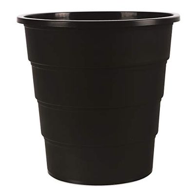 Office Products Model 19054621-05 Corbeille à papier 16 l en plastique Design poubelle ronde pour bureau cuisine Noir Élégant et pratique Dimensions : 30,8 x 31 x 30,8 cm
