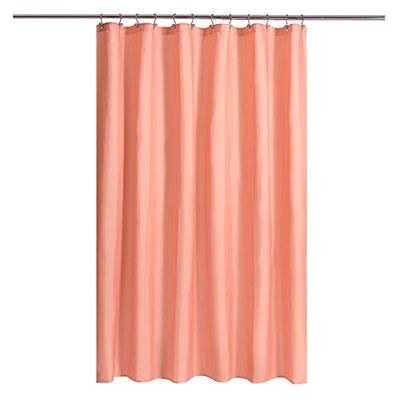 N&Y HOME Fabric Shower Curtain or Liner with Magnets - Hotel Quality, Machine Washable, Water Repellent - Coral, 72x72