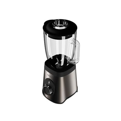 Aiwa Saberu 1500 ATB‑1500 Mixeur de table 1500 W, bol en verre 1,5 l, 2 vitesses + impulsion, 6 lames Satoku®, base en acier inoxydable/plastique anti-traces de doigts, couleur : noir