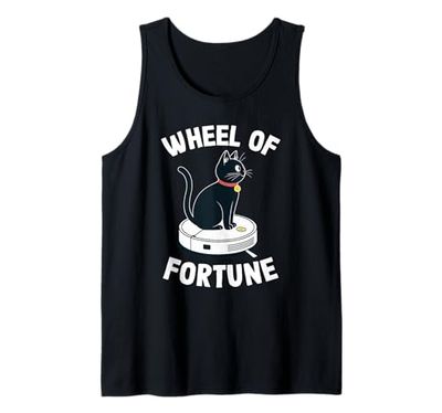 Wheel of Fortune Robot Vacuum Cleaner Funny Cat Tank Top
