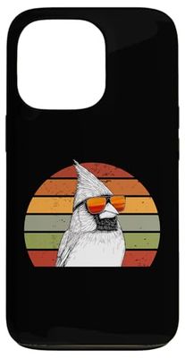 Vintage Northern Cardinal Bird Sunglasses Retro Birdwatching Case for iPhone 13 Pro