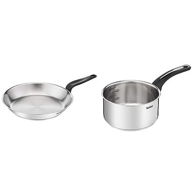 Tefal Primary Poêle inox 28 cm, Garantie 10 ans, Acier inoxydable haute qualité, Induction, Pour cuisiner de délicieuses recettes et déglacer E3080604 & Emotion Casserole 20 cm inox