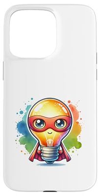 Cute Light Bulb Super Hero Electrician Superhero Case for iPhone 15 Pro Max