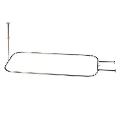 Zenna Home NeverRust Barre de douche pour baignoires autoportantes et pieds à griffes Chromé 71 x 152 cm