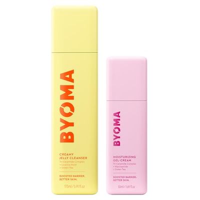 BYOMA Cleanse + Hydrate Duo, Moisturising Gel Cream (50ml) and Creamy Jelly Cleanser (175ml), Lightweight Oil Free Daily Moisturiser with Barrier Repair, Hydrating Facial Cleanser, for All Skin Types
