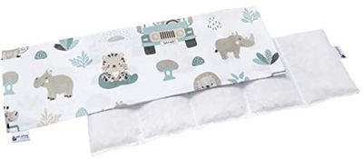 Medi Partners Almohadilla térmica hueso de cereza 60x20cm 800g 100% Algodón 5 cámaras Grande Terapias de frío Funda Extraíble (Mint Zoo)