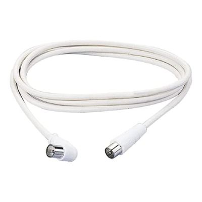 POLY POOL | PP0619XAM TV-antennekabel 1,5 m Coaxkabel voor het aansluiten van tv op kabelantenne witte antenne met axiale antenne-aansluiting TV
