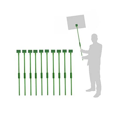 Lightweight Yard Signs Stakes Protest Sign Holders,Parades Slogan Poles, Warning Signs Support Placards with Handle for Grand Ceremonies,Sale,Vote, Sports, Airport Pick Up, Pack 10 (Set A)