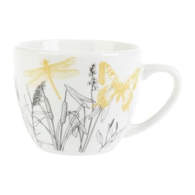 GENEVIEVE LETHU 538757 - Tazza da 10 cl, in porcellana, gamma nel mio giardino, Ø 6,5 cm H 5,5 cm, colore: giallo-nero