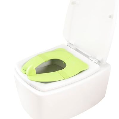 InnovaGoods - Opvouwbare WC-brilverkleiner voor Kinderen, Antislip, Hygiënisch met Spatbescherming, Inclusief Draagtas, Groen, Polypropyleen en TPR, 17.5x5x14 cm Opgevouwen