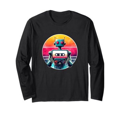 Robot Shirt Funny Robot Costume Technology Shirt AI Robotics Long Sleeve T-Shirt