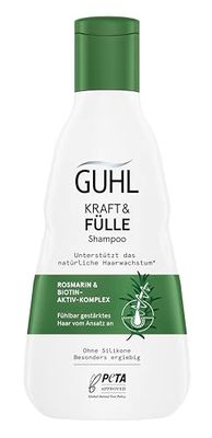 Guhl Shampoing Kraft & Fülle - Cheveux sensiblement renforcés dès la racine - Contenu : 250 ml - Avec complexe actif au romarin et à la biotine