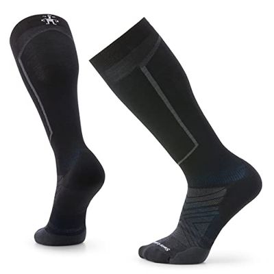 Smartwool Ski Targeted Cushion OTC Socks, Calzini OTC con cuscino mirato per lo sci Unisex - Adulto, Black,