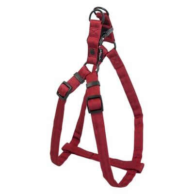 JACK AND VANILLA, Harnais Ergonomique en Nylon Rouge pour Chien, réglable, léger et Durable, avec Bandes réfléchissantes pour sécurité, Taille M 20mmx45-66cm, Modèle Comfort