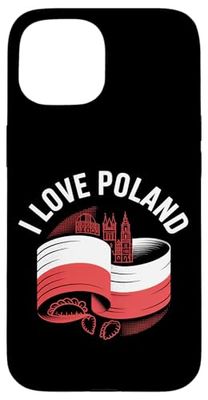 I Love Poland Flag Heritage Design Case for iPhone 15