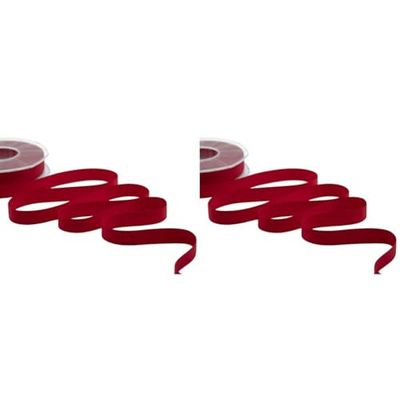 Furlanis - Poly Cotone, Nastro In Policotone Opaco Per Confezioni Regalo, Decorazioni, Bomboniere - Rosso, 15 mm x 25 m (Confezione da 2)