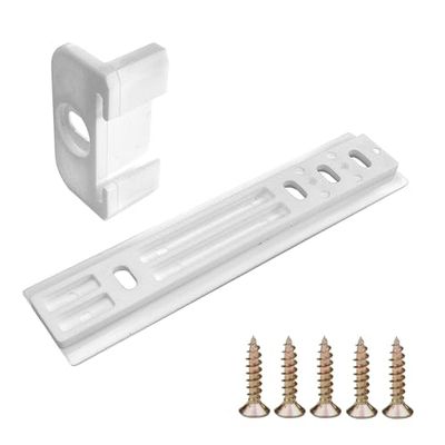 cyclingcolors 1x Guía Cierre de Frigorífico Congeladore Encastrado Guia con Tornillos Fijación para Puerta Blanco