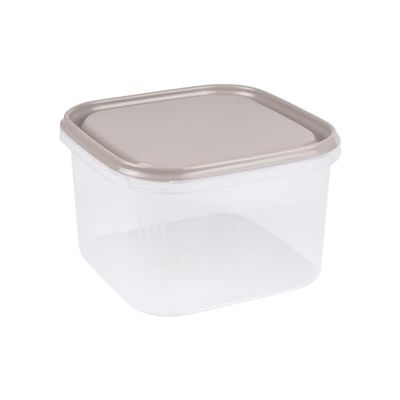 Homea, Caja de conservación de plástico, 2,8 l, 19,5 x 19,5 x 12 cm, Color marrón