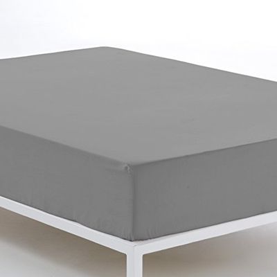 Bajera ajustable color plomo - Cama de 135/140 (alto 35 cm) - 50% algodón / 50% poliéster - 144 hilos. Gramage: 115
