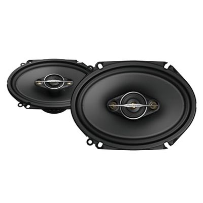 Pioneer TS-A6881F Set di diffusori coassiali a 4 vie da 6 x 8 con 2 altoparlanti (350 W max. ciascuno, 80 W sine), profondità di installazione 62 mm, taglio di installazione 133 x 191 mm, con griglia