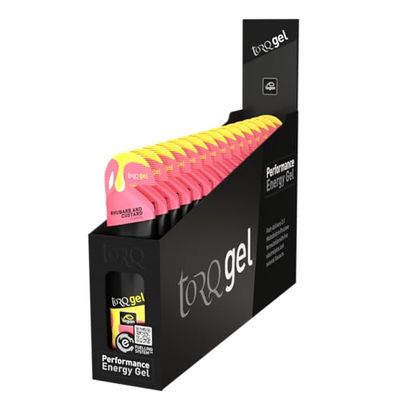 Torq Rabarbaro & Crema pasticcera gel energetico - Gel per sport, ciclismo e corsa con 30 g di carboidrati, confezione da 15