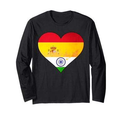 Bandera de España y Corazón Indio Manga Larga