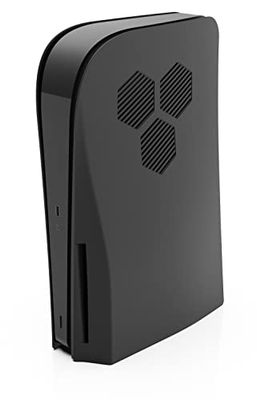 Foamy Lizard StealthPlates Plaque Frontale de Ventilation PS5 pour Console Playstation 5, Accessoires de Protection en ABS Haute résistance, aérations, Ajustement précis (Noir Hexagonal, édition
