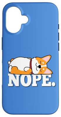 Funny Kawaii Kids NOPE Pembroke Welsh Corgi Dog Lover Custodia per iPhone 16