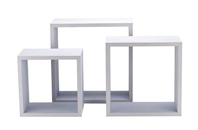 King Collection King Home M1106006/B Set 3 Pièces Étagère Carrée en MDF, Blanc