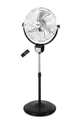 Orbegozo PWS 3050 Industriële ventilator, 2 in 1, stand- en wandventilator, oscillerend, afstandsbediening, 50 cm diameter, 3 snelheidsniveaus, in hoogte verstelbaar tot 140 cm, 120 W vermogen
