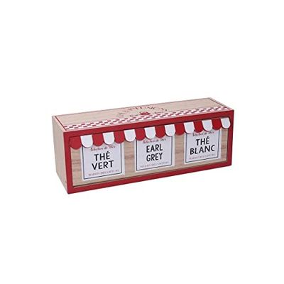 Vacchetti 5960830000 opbergdoos van hout, 3 vakken, rechthoekig, medium