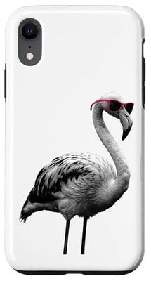 Halftone Flamant rose Lunettes de Soleil Flamants Roses Coque pour iPhone XR