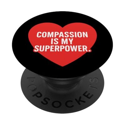 La compasión es mi superpoder. Cita de enfermera. PopSockets PopGrip Adhesivo