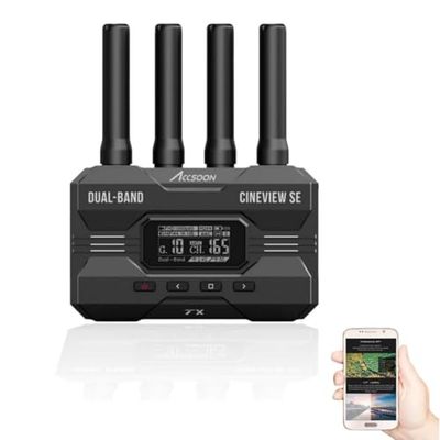 Accsoon CineView SE draadloze videozender alleen dual-band transmissie, bereik van 1200 ft/350m, latentie 0.05s & 1080P HD-video, HDMI en SDI, ondersteuning 4 apparaten