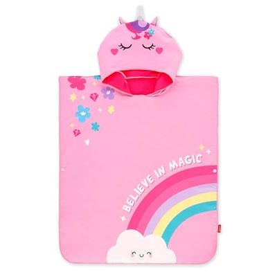 LEGAMI - Serviette de Plage pour Enfants, Serviette Poncho, Peignoir en Microfibre, compacte, légère, séchage Rapide, Ultra-absorbante, Serviette à Capuche, Taille Unique