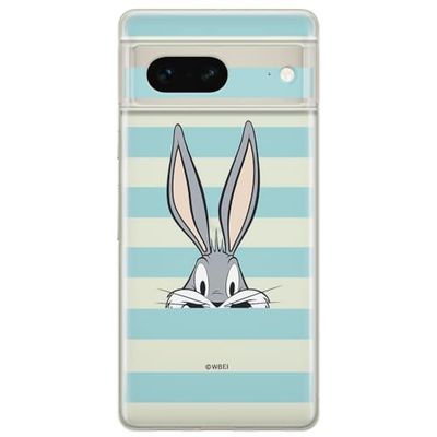 ERT GROUP mobiltelefonfodral för Google PIXEL 7 originalt och officiellt licensierat Looney Tunes mönster Bugs 011 optimalt anpassad till formen på mobiltelefonen, gedeeltelijk transparant