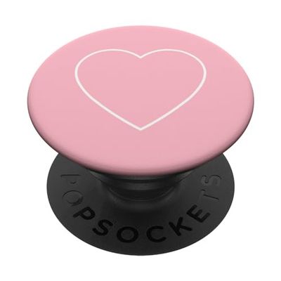 PopSockets Cuore Rosa PopGrip: Impugnatura per Telefoni Cellulari e Tablet Intercambiabile