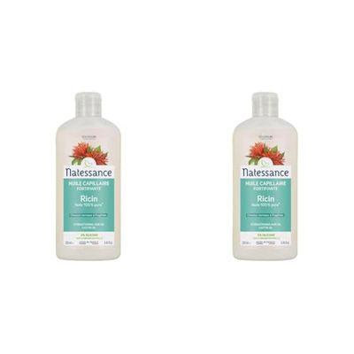 Natessance - Huile capillaire cheveux et ongles - Ricin 250ml (Lot de 2)