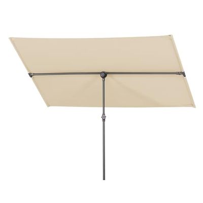 Schneider Paraplu Avellino, 180 x 130 cm, rechthoekig, stalen frame bespanning 100% polyester, 2,60 kg, naturel, Groß, Modern