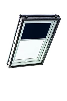 Original Roto Blackout Roller Blind ZRV Almost Complete Blackout Guide Rail Silver for Roto Roof Windows Series Designo R4/R7 and Classic 43/73 With Size 074/098 | 07/09 Blue